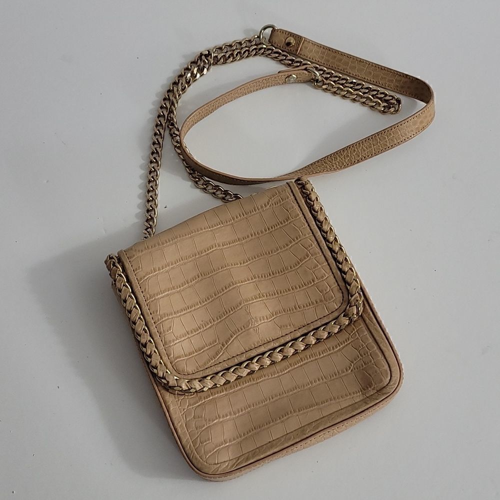 Henri Bendel Tan Chain handled Leather Crossbody Bag
